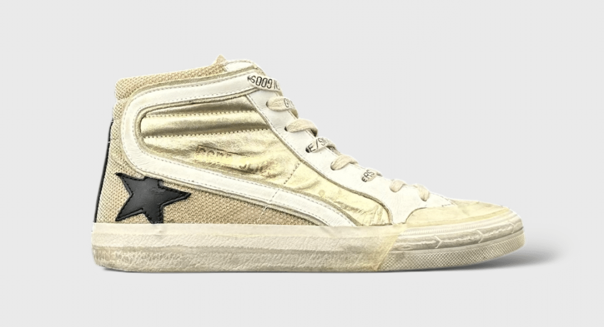 9739 Golden Goose Slide Or/blanc/noir 36