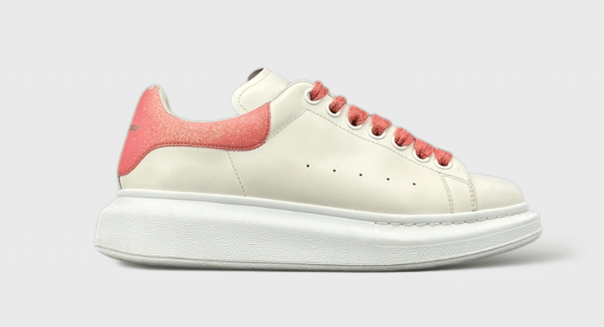 10101 Alexander Mcqueen Oversize Blanc/Rose/Paillette 39,5