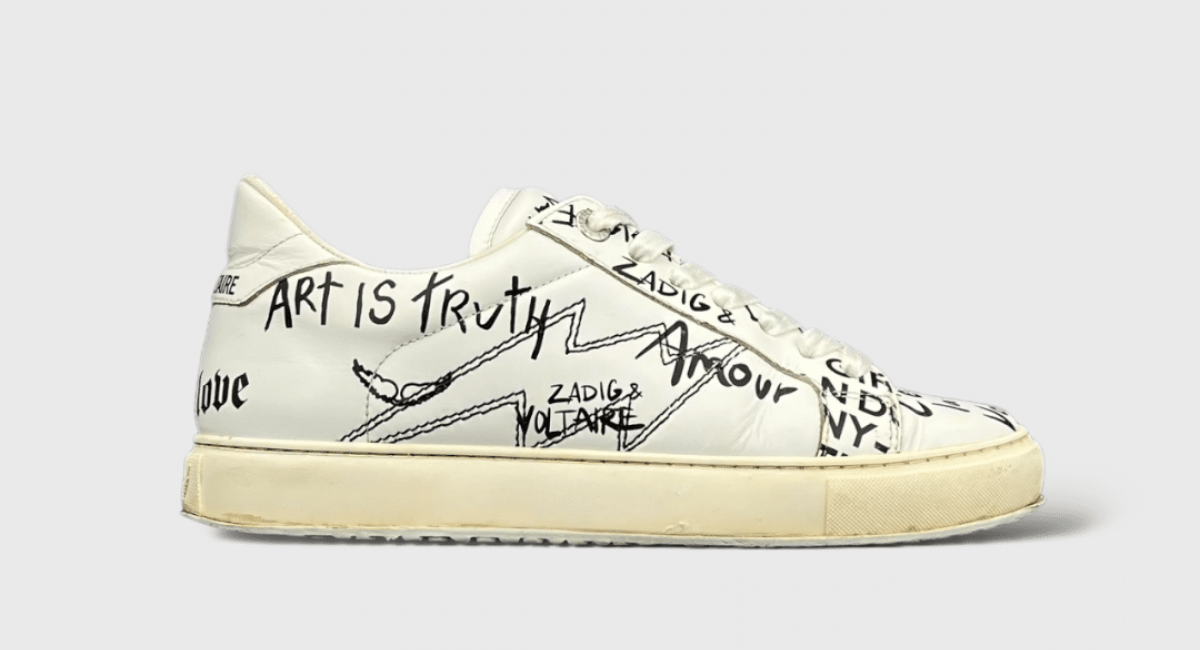 9597 Zadig et voltaire Flash Low Top noir/blanc 38