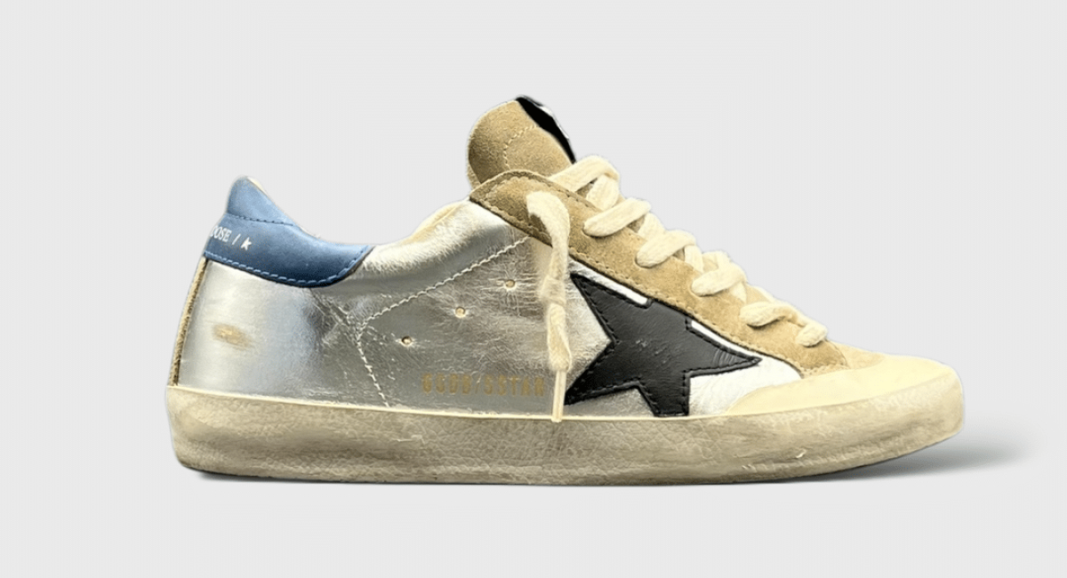 0000000275 Golden Goose Super Star Blanc/Bleu/Argent 36