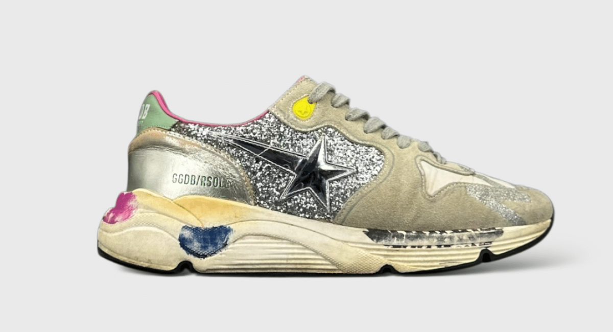 10395 Golden Goose Running Paillette/Beige/Argenté 40
