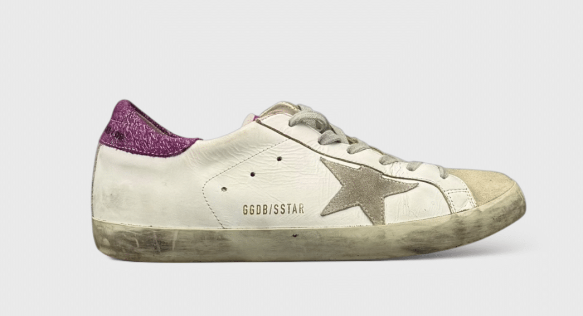 10668 Golden Goose Superstar Blanc/Violet/Paillette 40