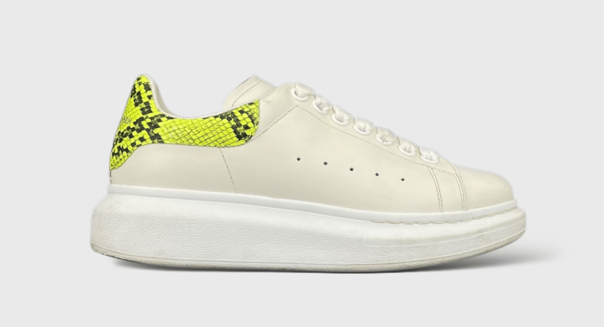 Alexander McQueen Oversize Blanc/Python jaune 37