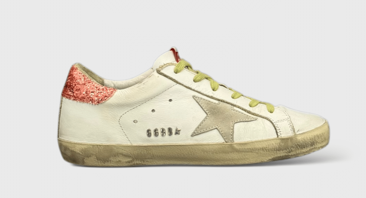 0000000678 Golden Goose Super Star Blanc/Rose/Paillette/Jaune 37