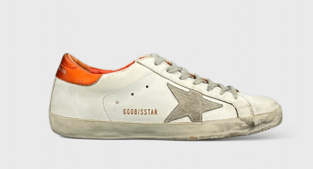 0000000387 Golden Goose Super Star Blanc/Orange 39