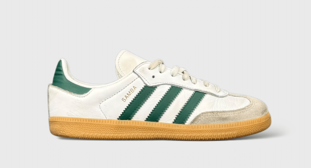 9206 Adidas Samba Blanc/Vert Sapin 35