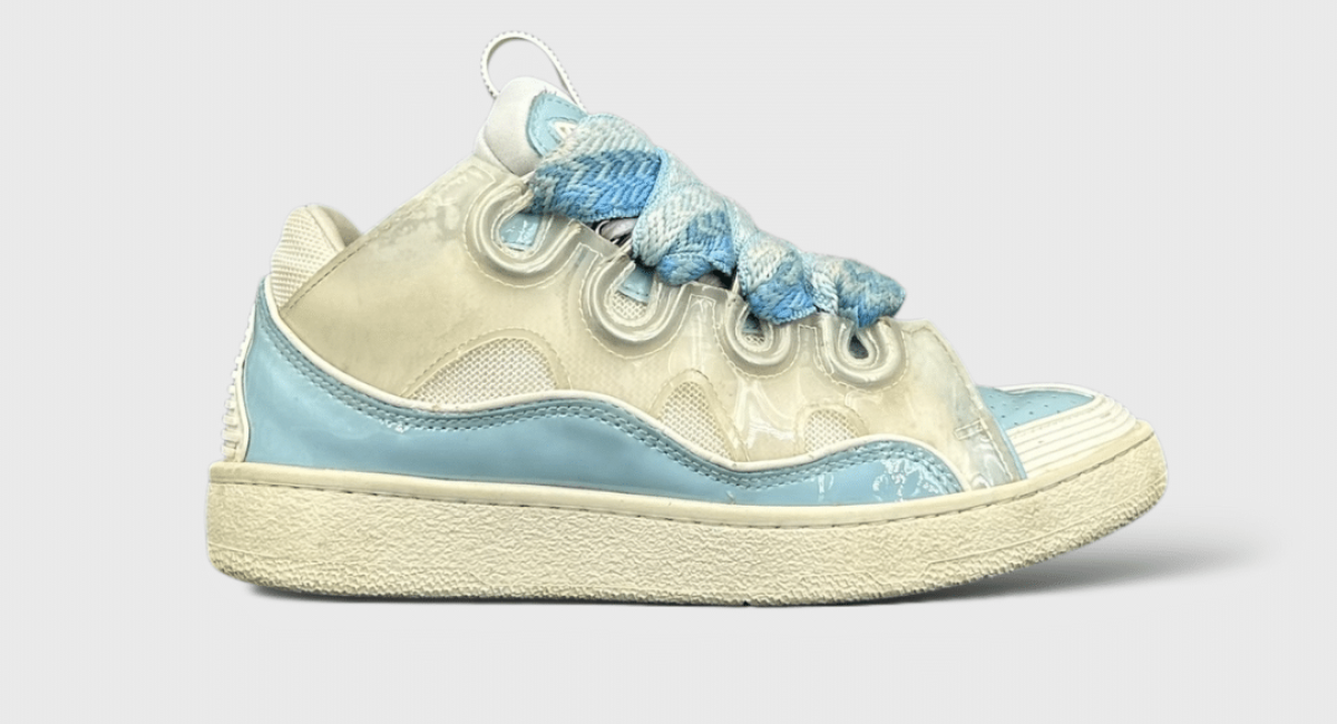 9796 Lanvin Curb Blanc/Bleu 38