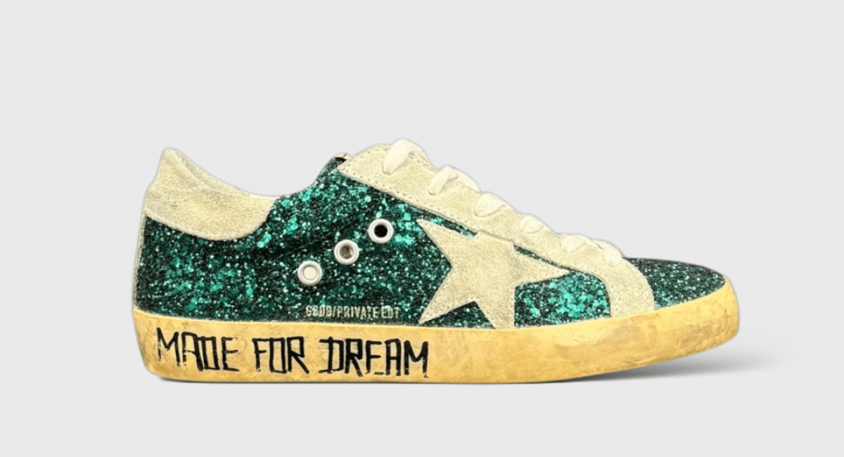 0000000482 Golden Goose Super Star Vert/Paillette 36