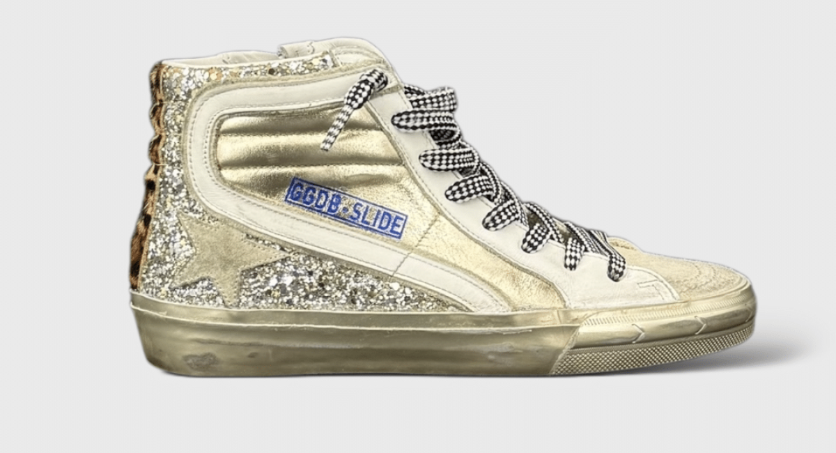 10844 Golden Goose Slide Argenté/Paillette 35