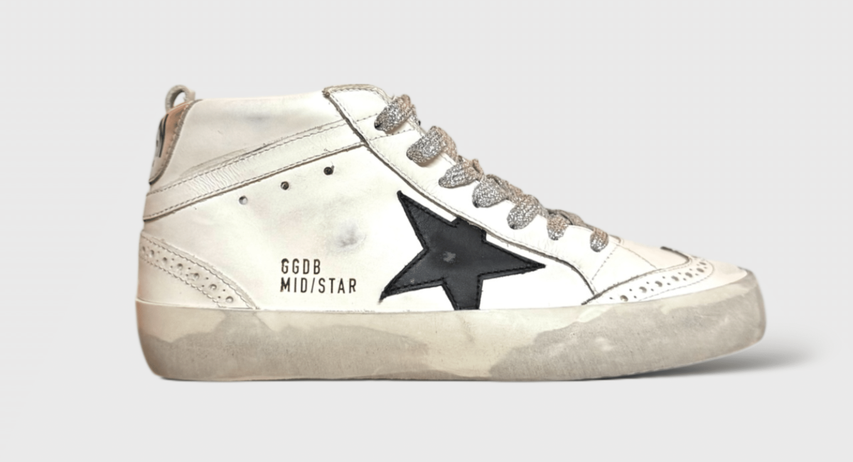 0000000823 Golden Goose Mid Star Blanc/ Noir 36