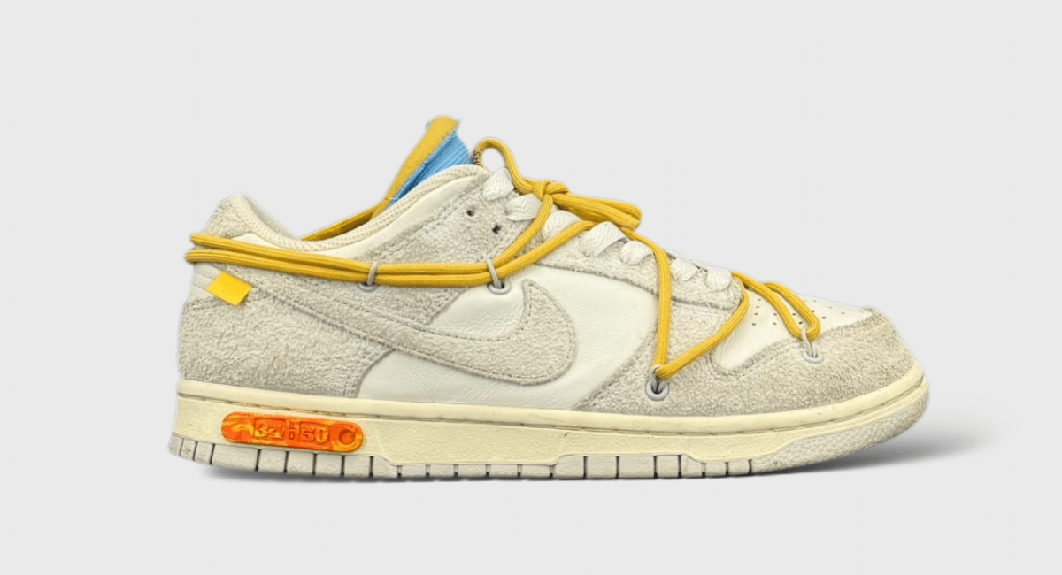 9873 Nike Dunk Low Blanc/Gris/Jaune 41