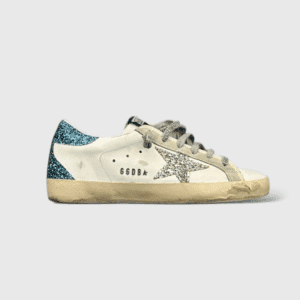 10277 Golden Goose Superstar Blanc/Bleu/Paillette/Argenté 37