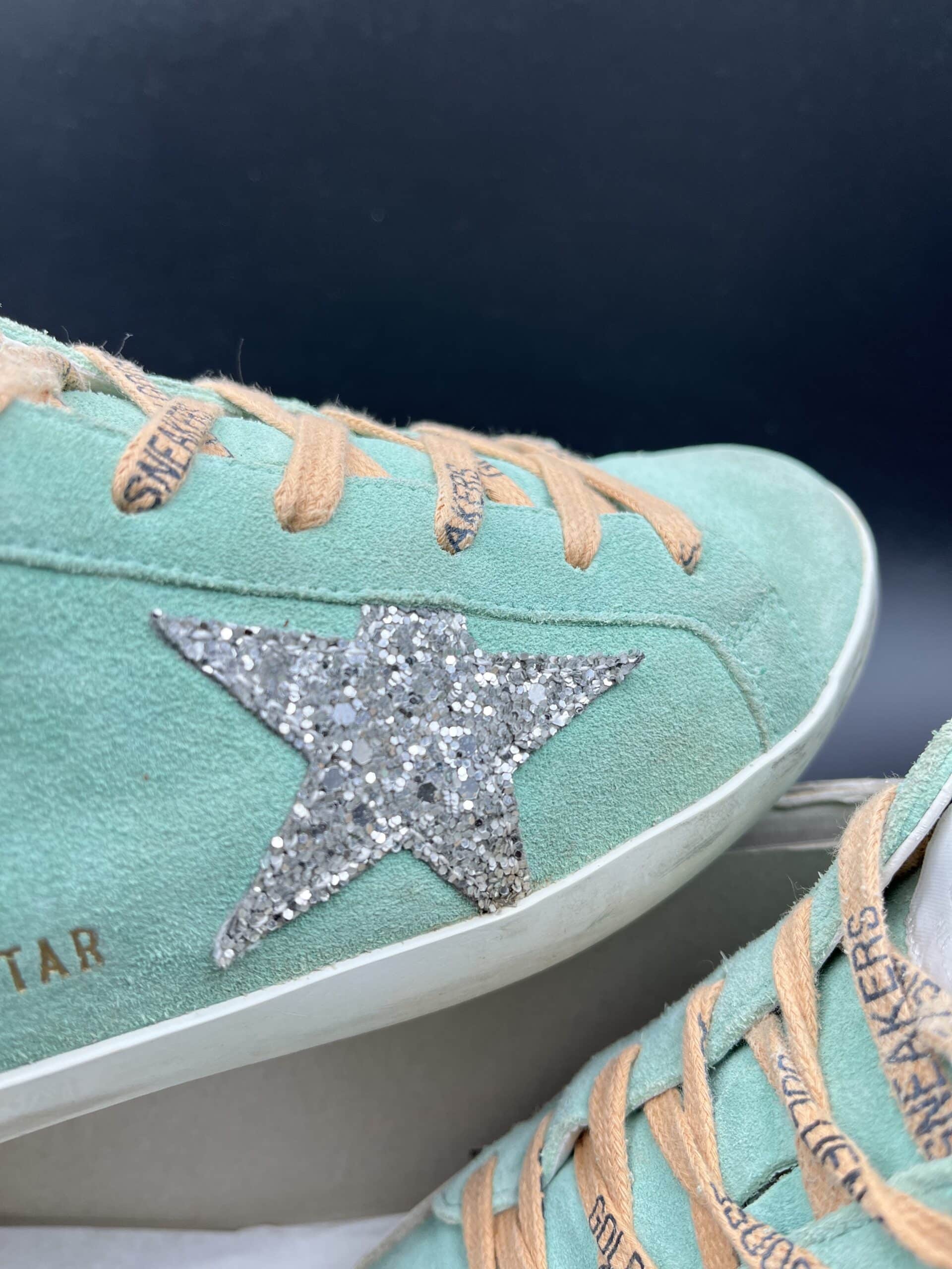 Golden Goose Super Star Green Sequin Yellow Pointure 38