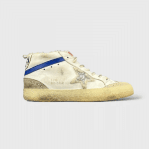 10053 Golden Goose Mid star blanc/bleu/argent/fourrure 39