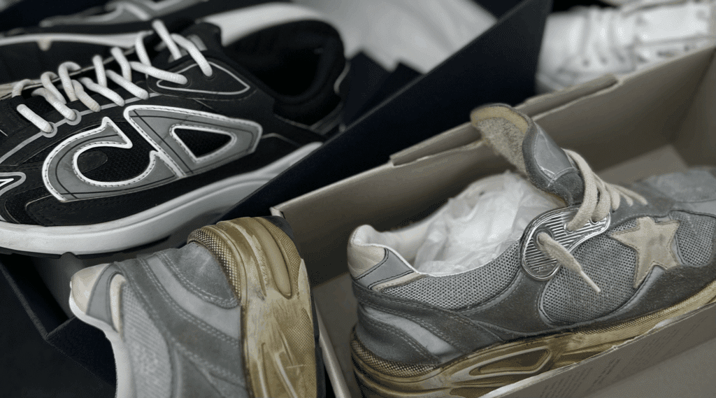 dior B30 noir et blanc et golden goose dadstar gris