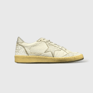 0000000372 Golden Goose Ball Star Blanc/Paillettes/Argenté 38