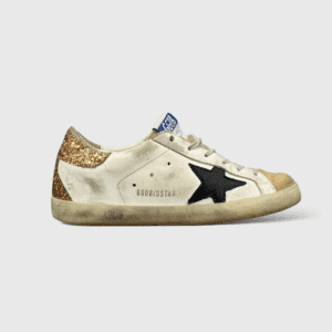 0000000580 Golden Goose Super Star Blanc/Marron/Bronze/Paillette 36