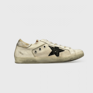 0000000887 Golden Goose Super Star Blanc/Noir/Paillette 37
